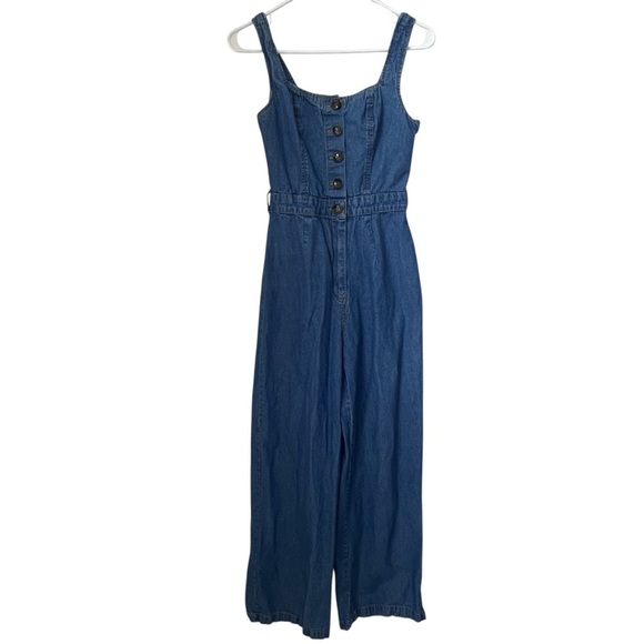 Sincerely Jules Wide Leg Denim Romper Size Small - Picture 1 of 9